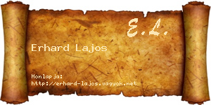 Erhard Lajos névjegykártya